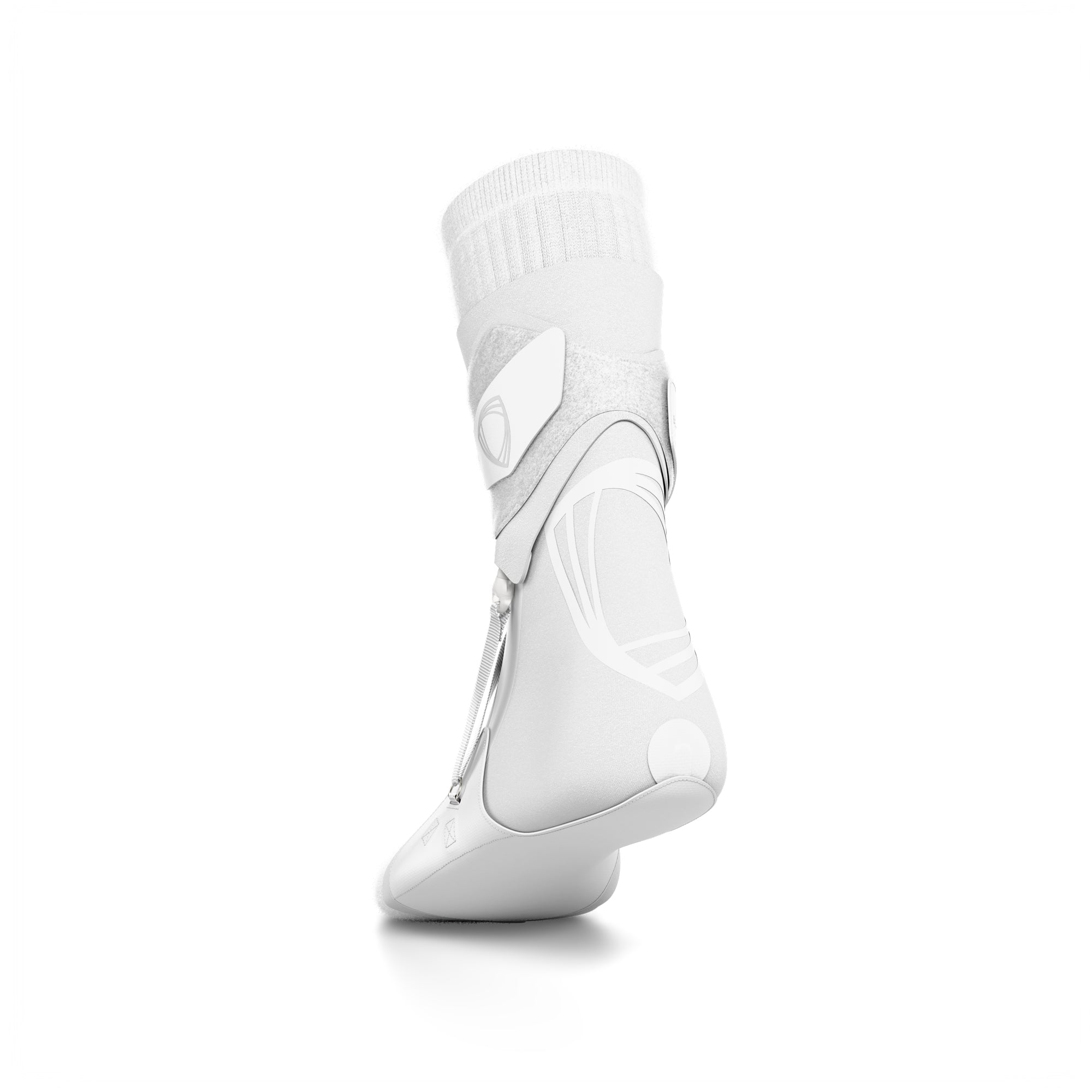 The BetterGuard 2.0 best ankle brace for all sports ankle support. White ankle brace. Back view.