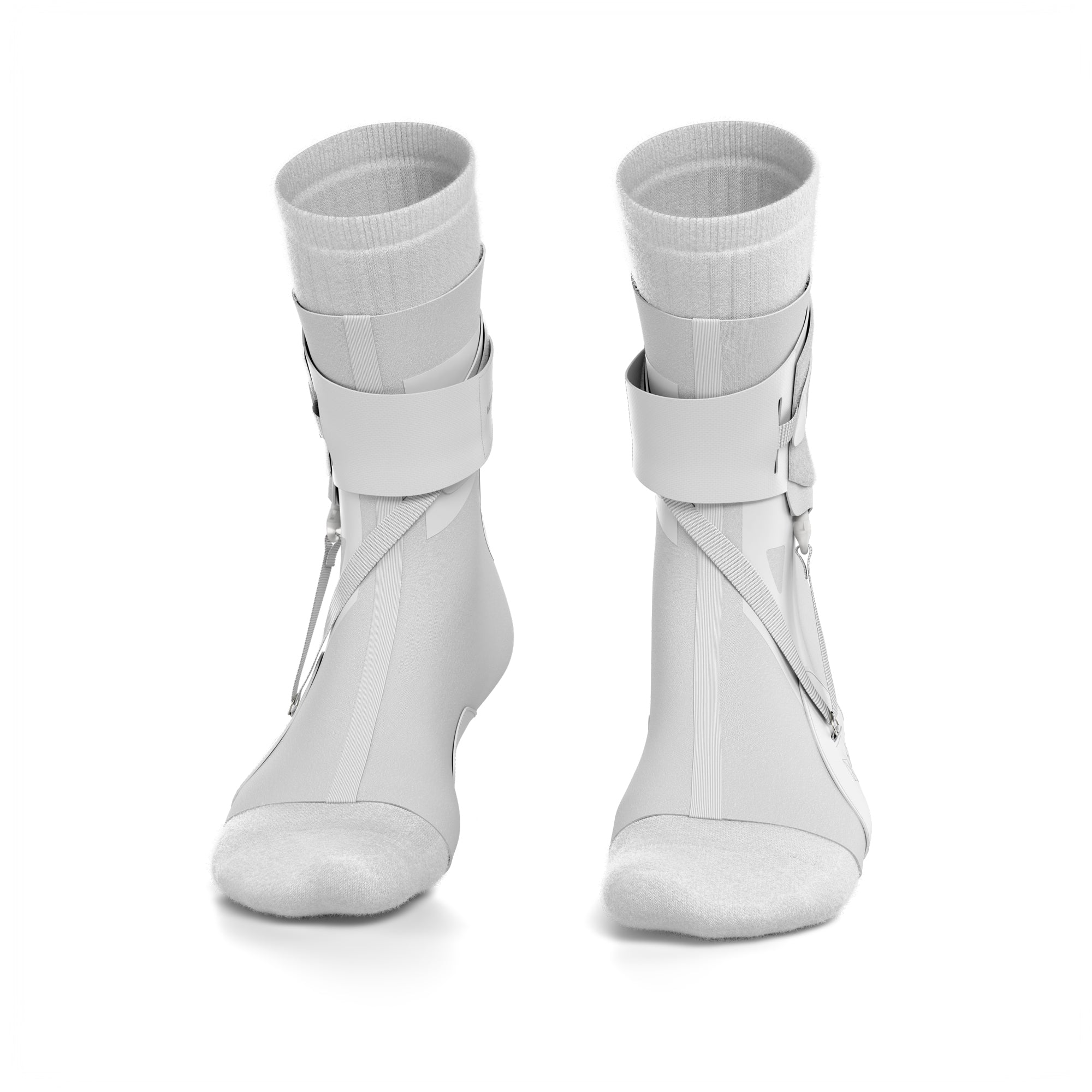 The BetterGuard 2.0 best ankle braces for all sports ankle support. White ankle braces. Front view.