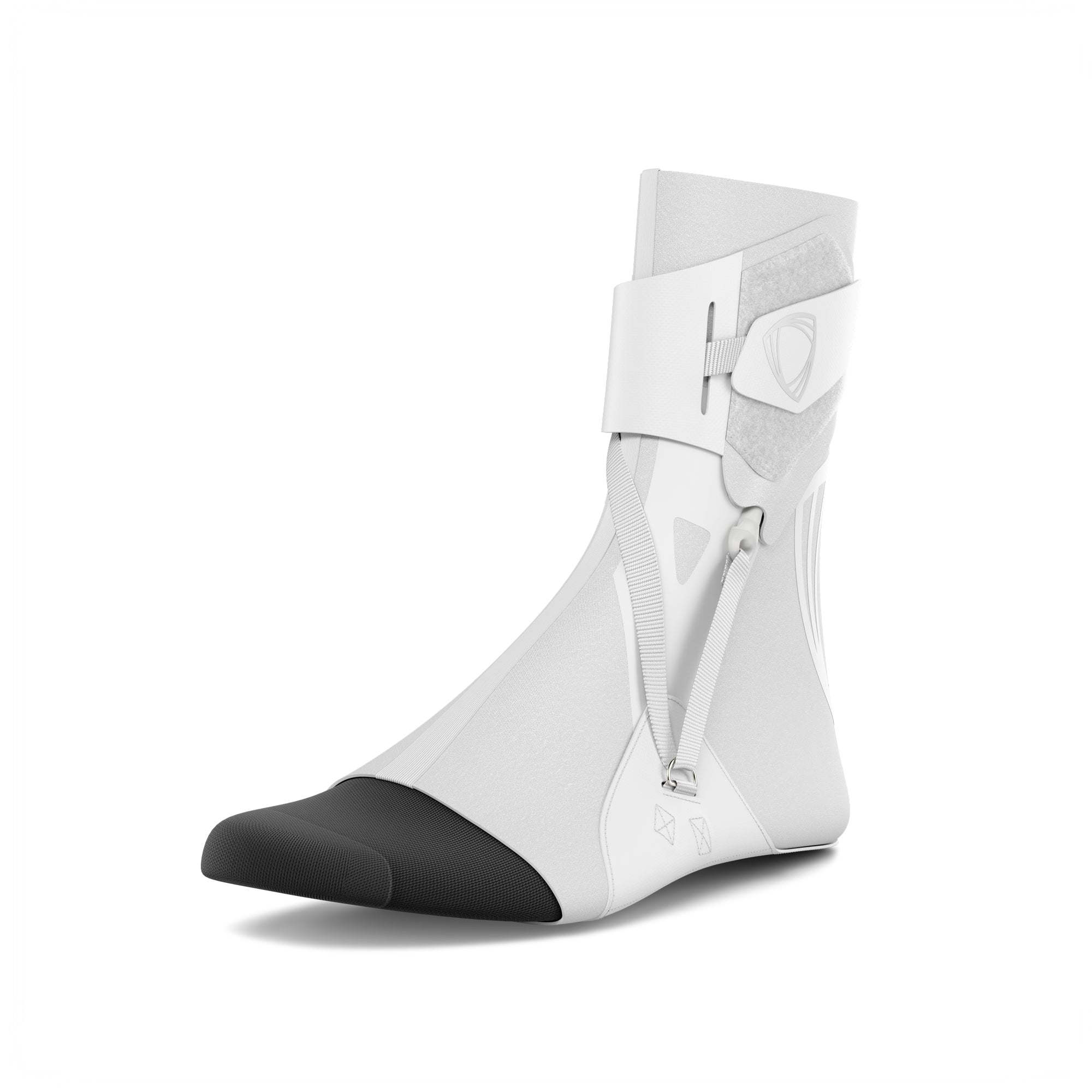 The BetterGuard 2.0 best ankle brace for all sports ankle support. White ankle brace. 3/4 view.
