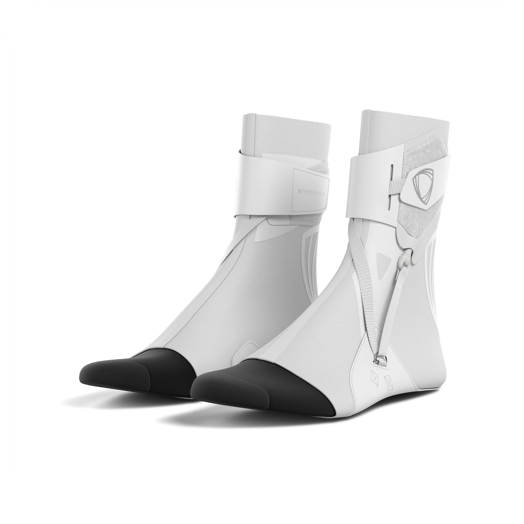 The BetterGuard 2.0 best ankle braces for all sports ankle support. White ankle braces. 3/4 view.