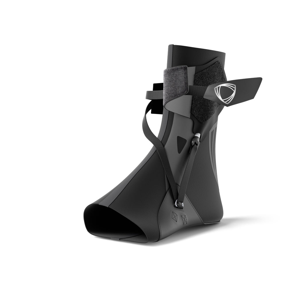 Schwarze Sprunggelenkbandage: The BetterGuard 3.0 – die beste Bandage für sportlichen Knöchelschutz. Mit verstellbaren Riemen.