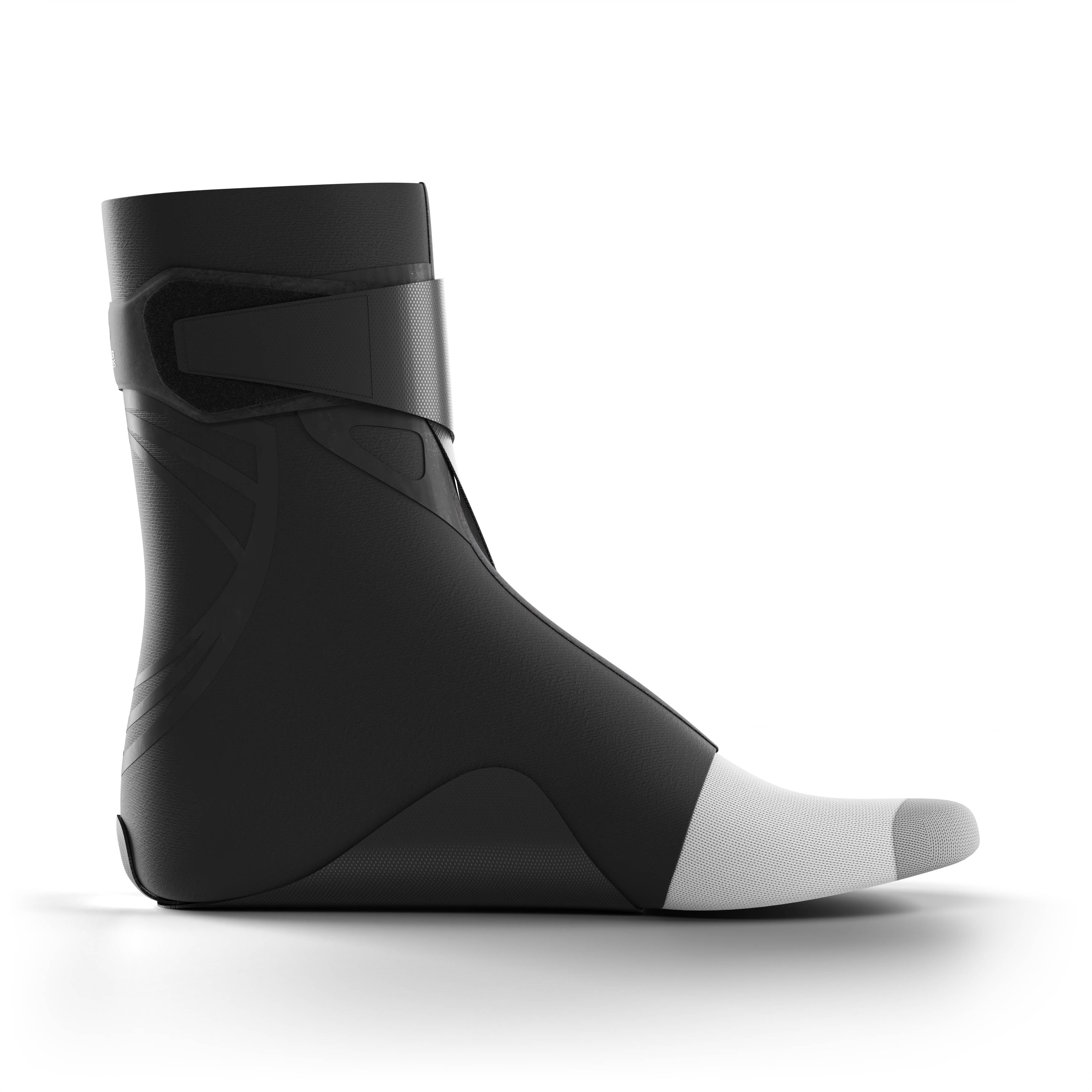 Black ankle support brace medial side