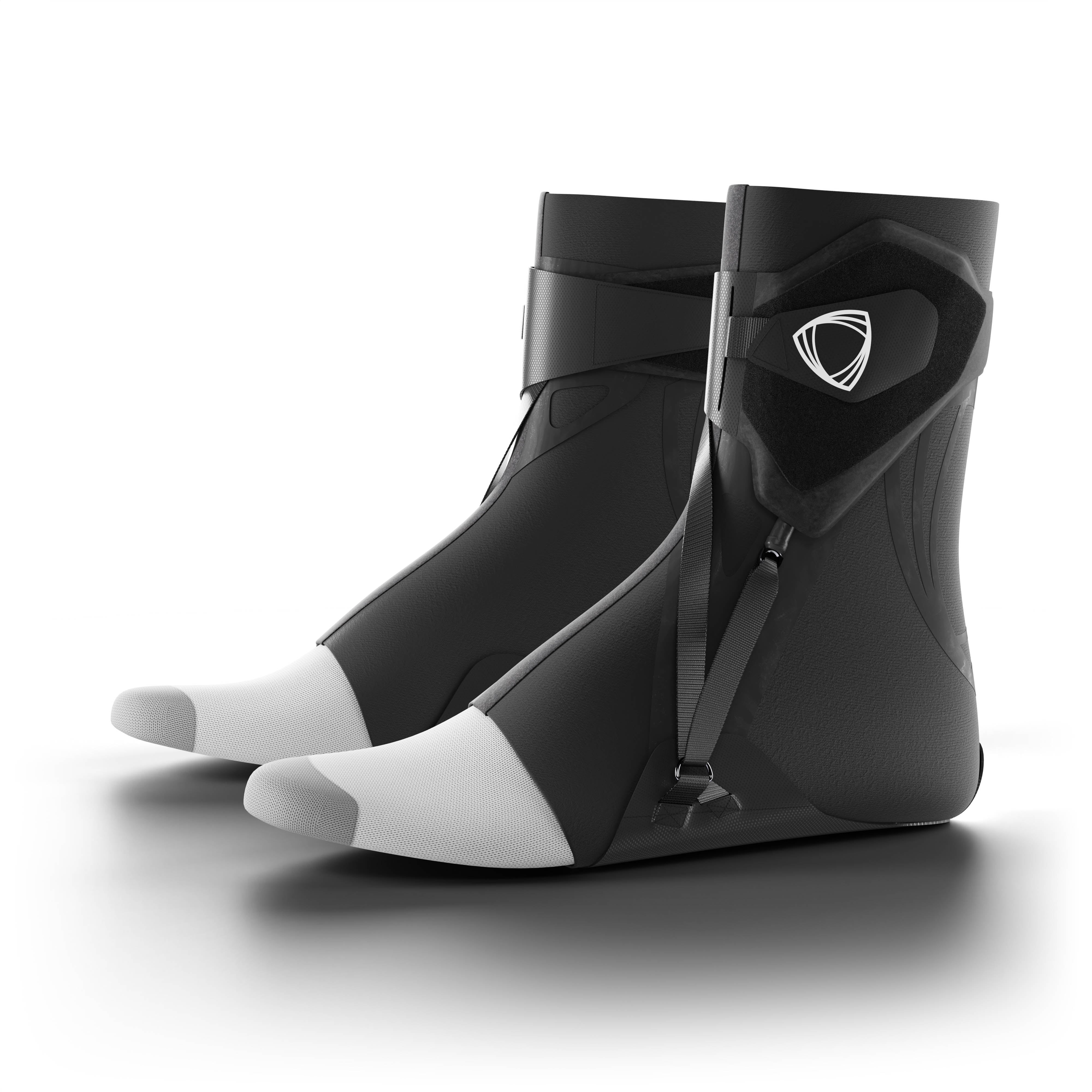 Pair of black ankle support braces