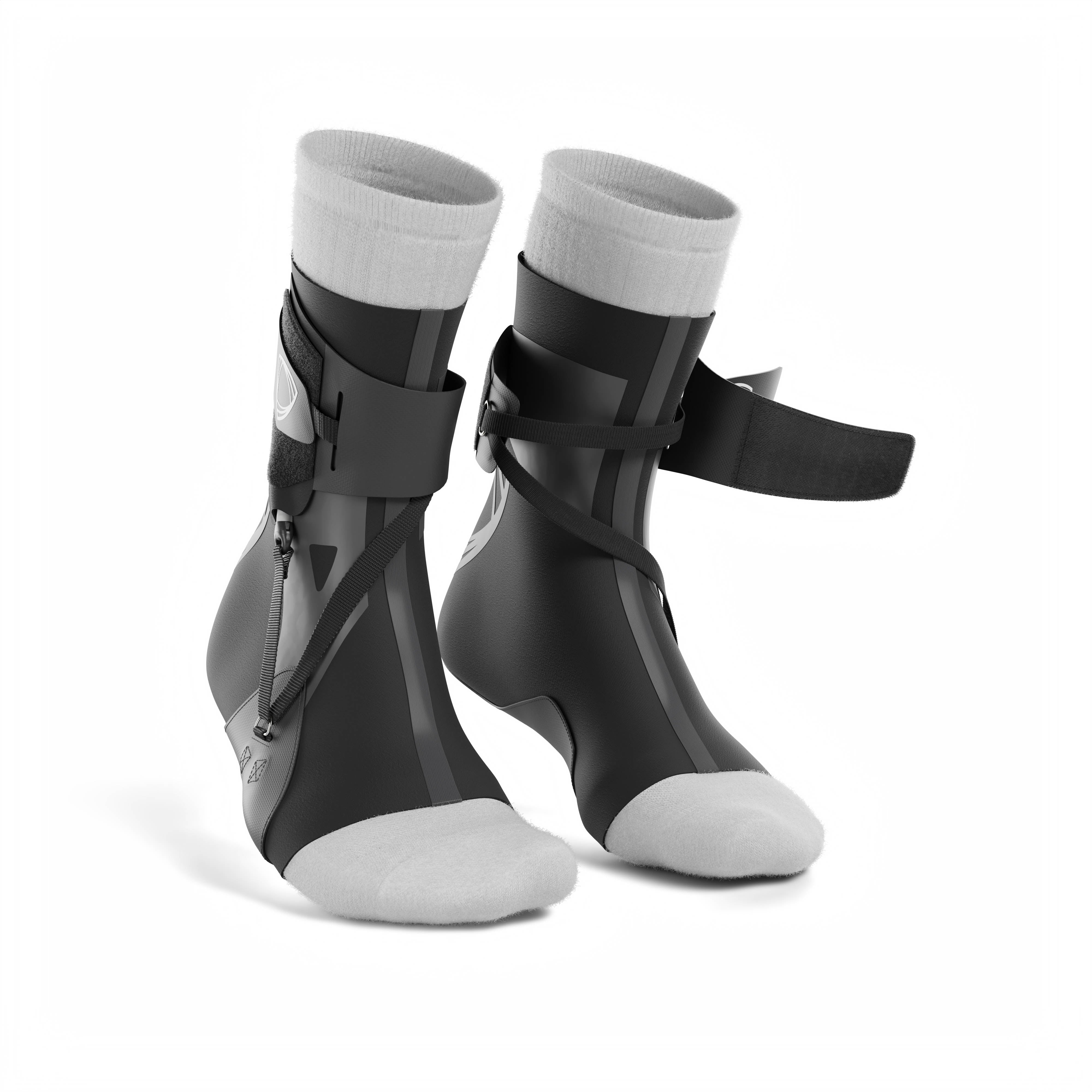 The BetterGuard 2.0 best ankle braces for all sports ankle support. Black ankle braces. Adjustable strap. 3/4 view open.