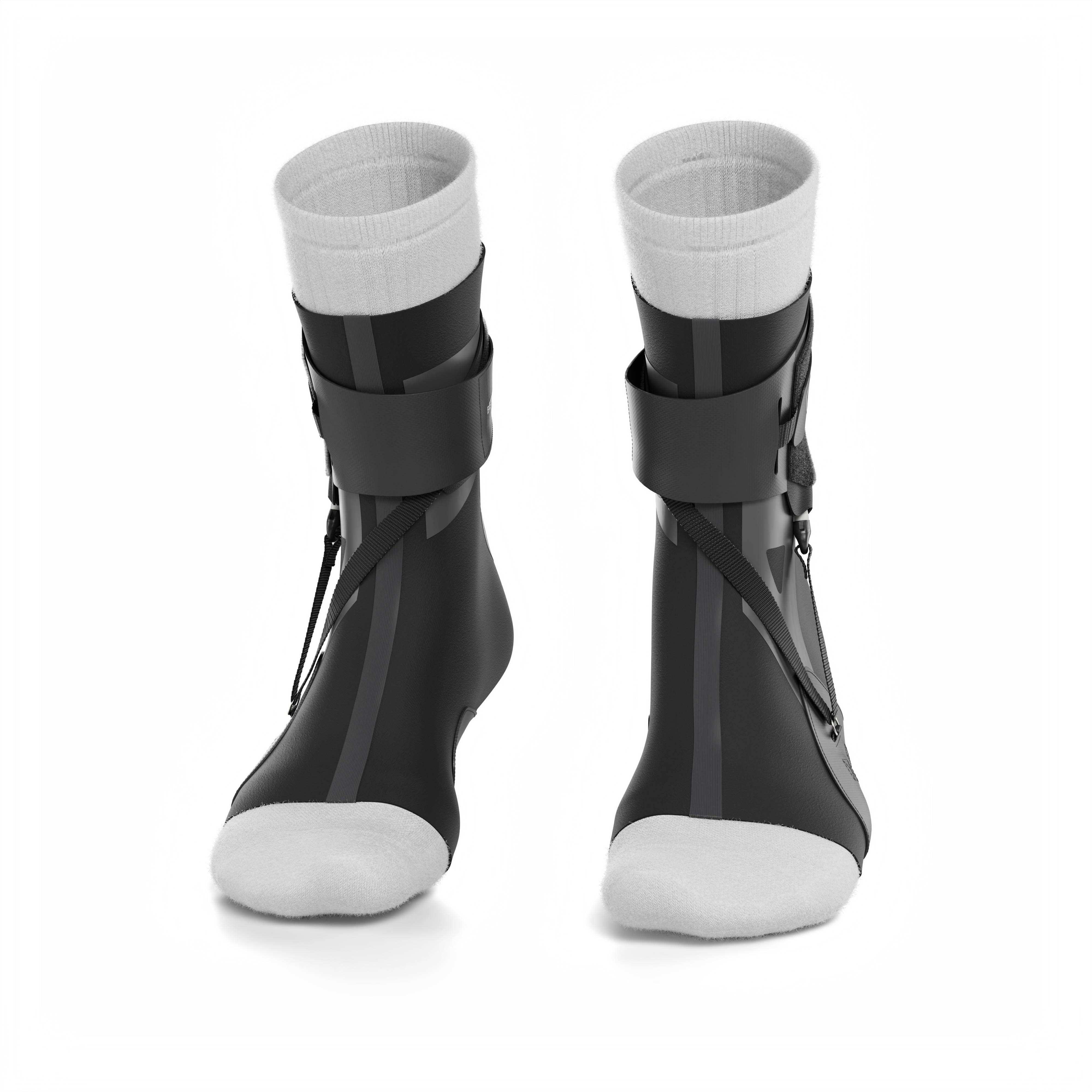 The BetterGuard 2.0 best ankle braces for all sports ankle support. Black ankle braces. Front view.