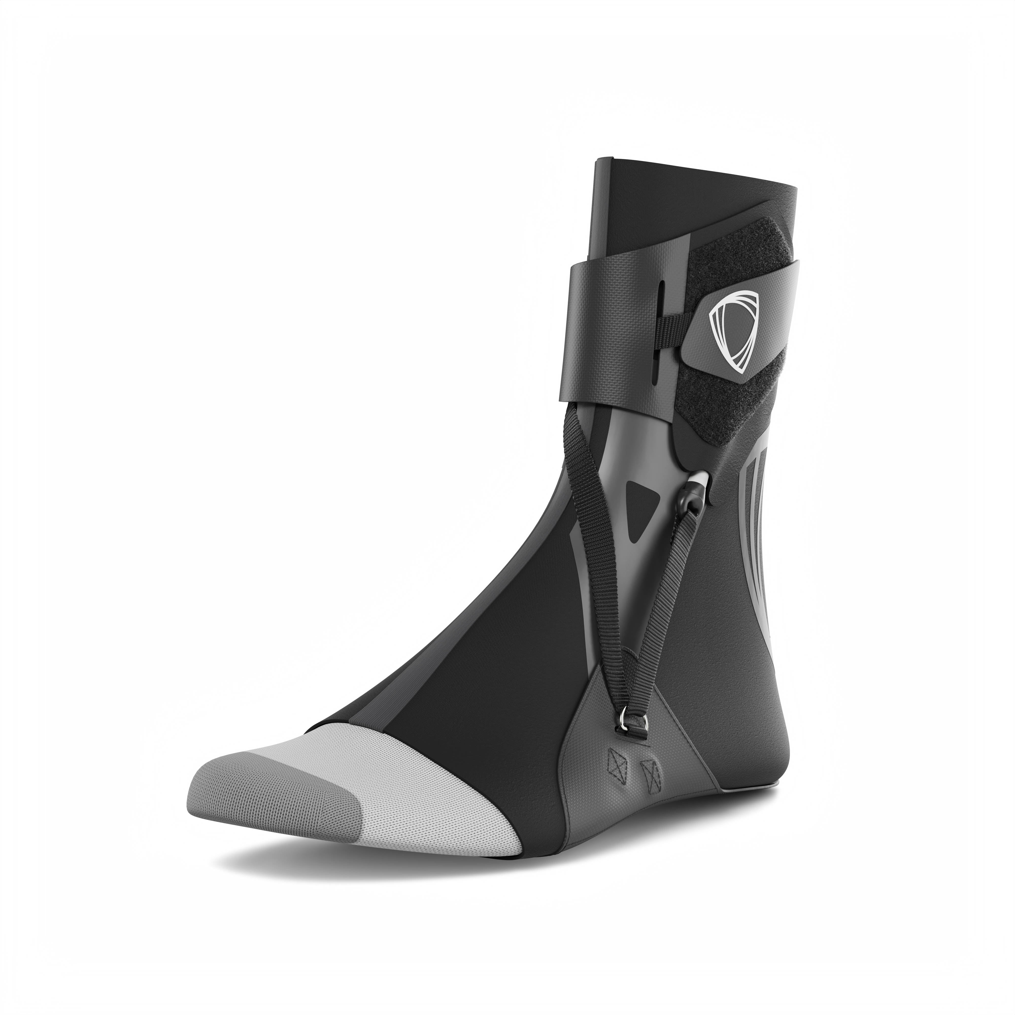 The BetterGuard 2.0 best ankle brace for all sports ankle support. Black ankle brace. 3/4 view. #color_black #farbe_schwarz