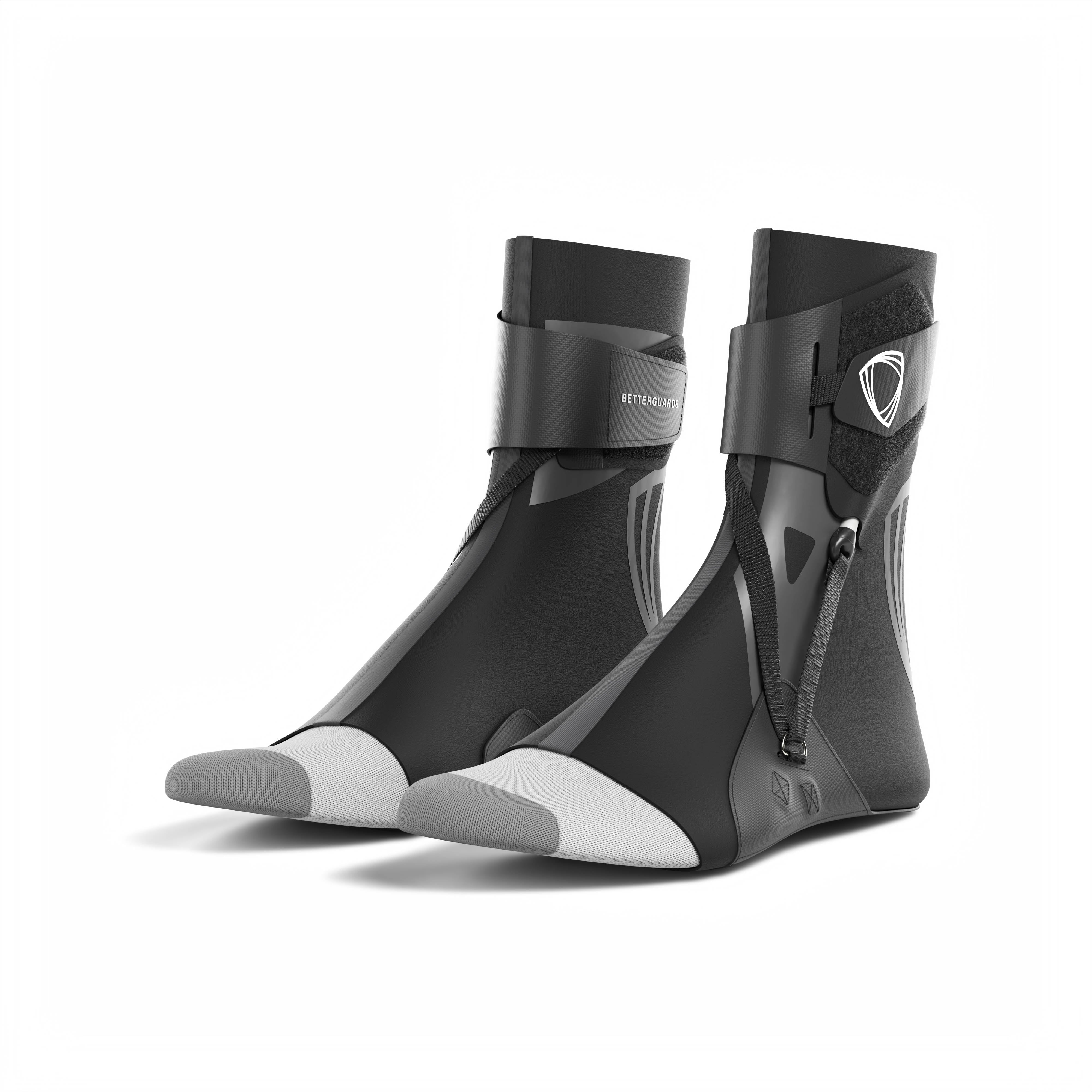 The BetterGuard 2.0 best ankle braces for all sports ankle support. Black ankle braces. 3/4 view.