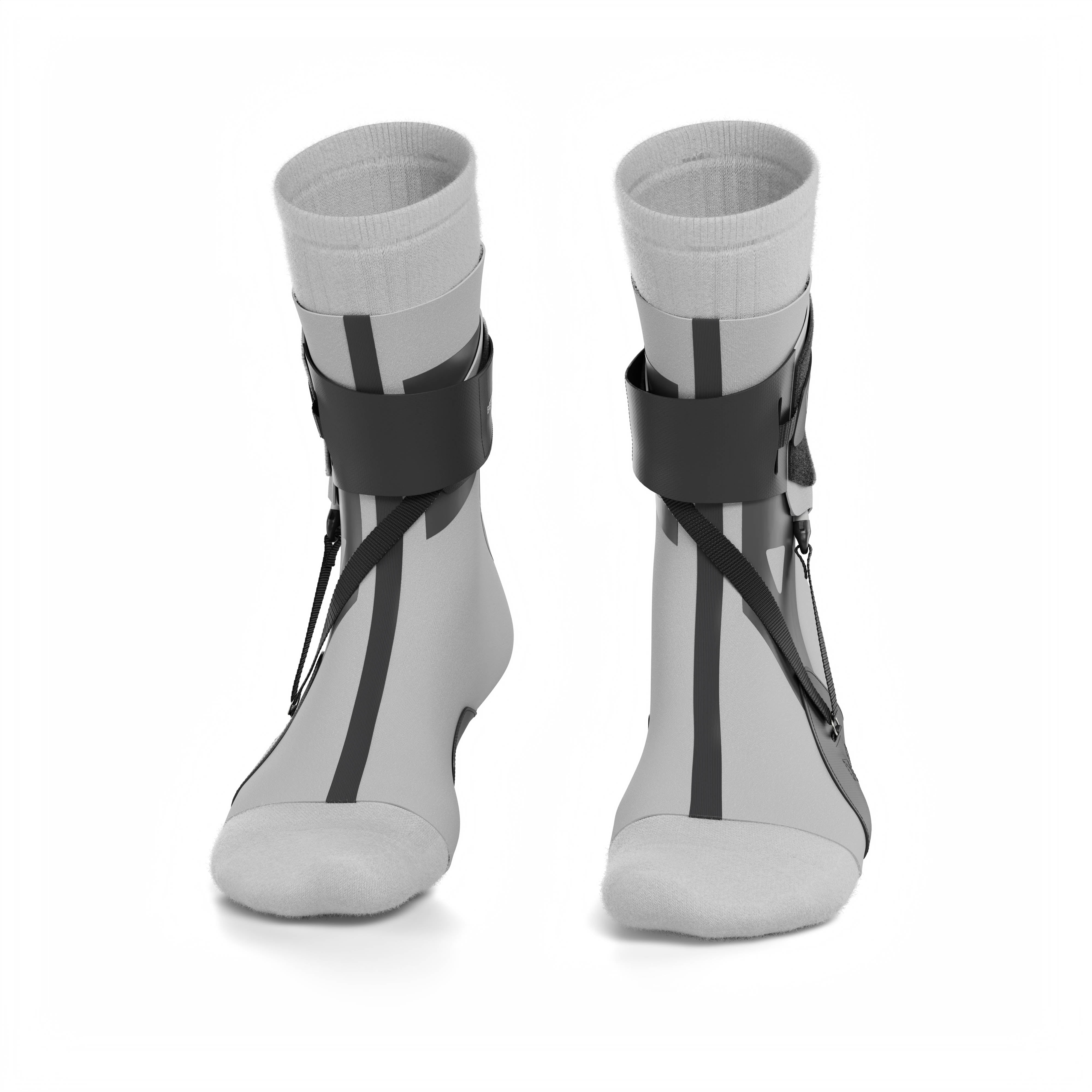 The BetterGuard 2.0 best ankle braces for all sports ankle support. Gray ankle braces. Front view.