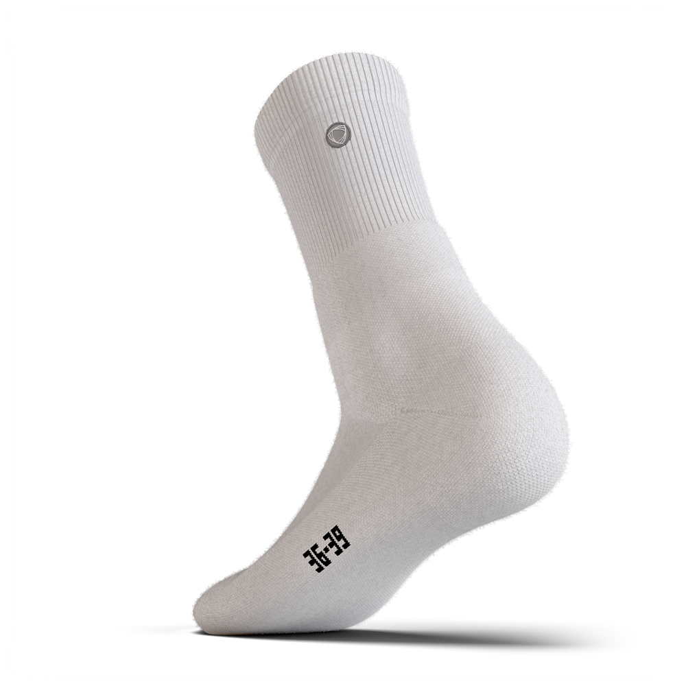 Premium padded athletic socks, all-white crew length #accessory size_s