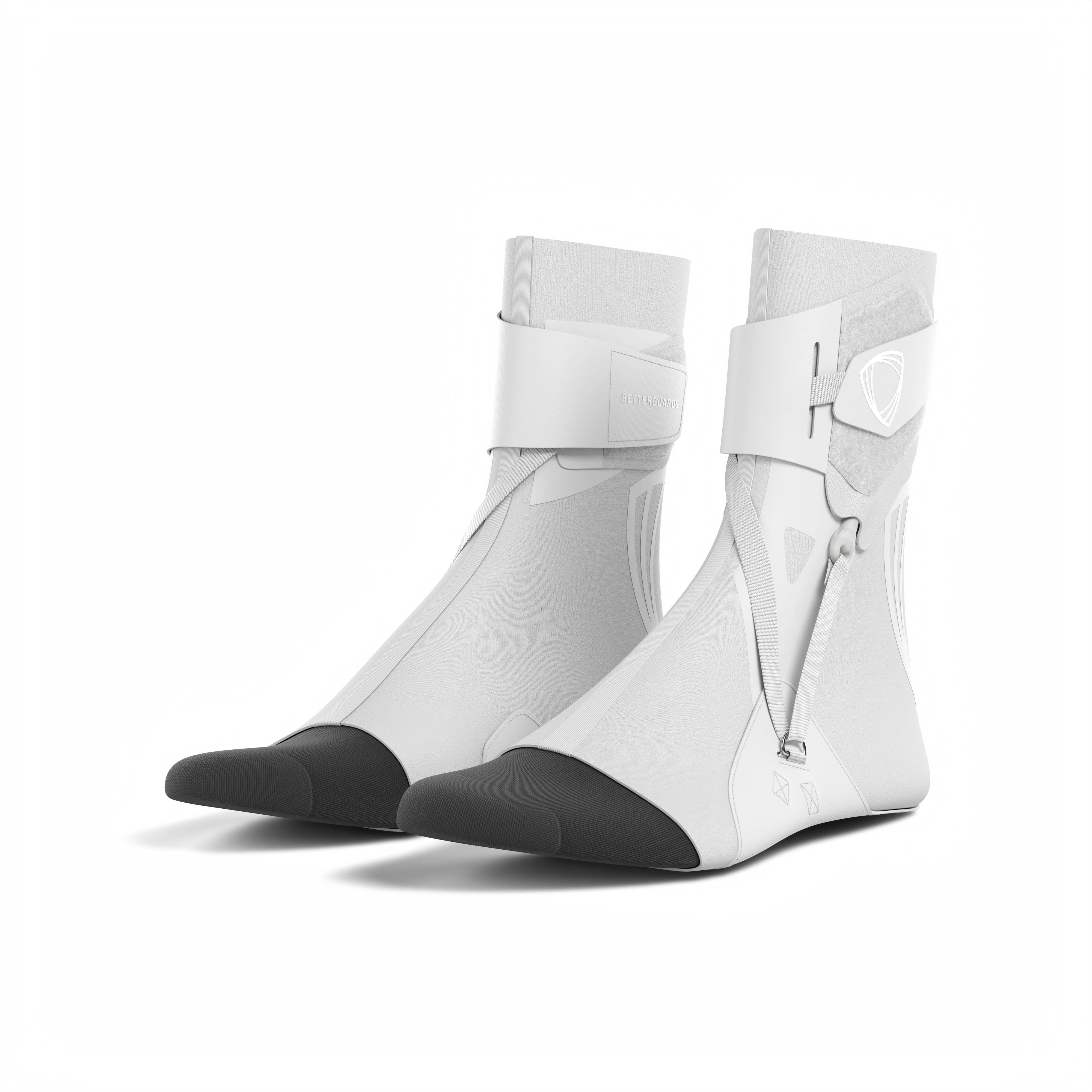 The BetterGuard 2.0 best ankle braces for all sports ankle support. White ankle braces. 3/4 view. #color_white #farbe_white